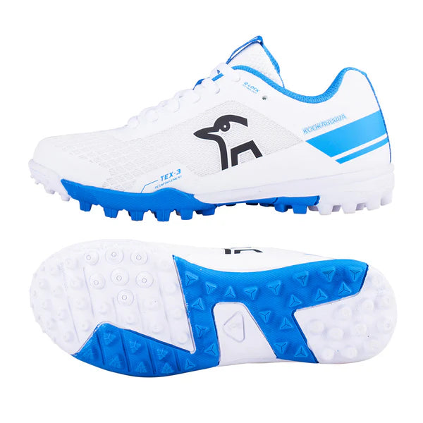 Kookaburra KC 5.0 Junior Cricket Rubber Shoes - White-Royal (2024)