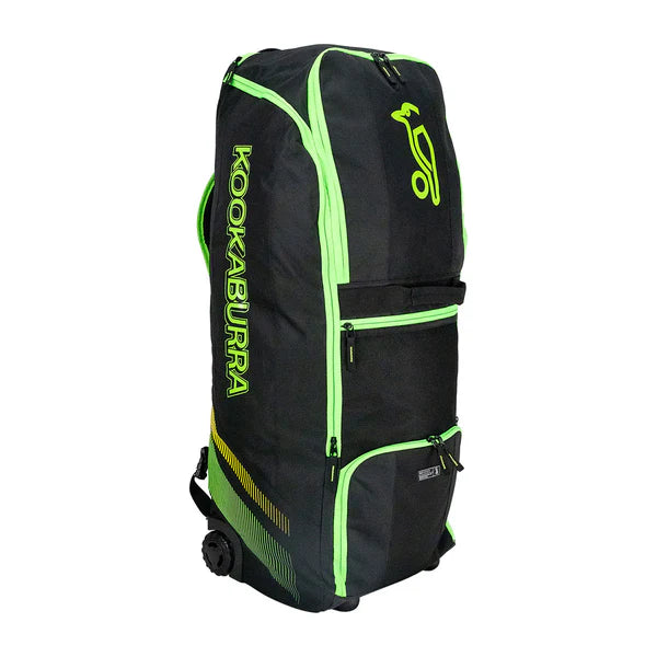 Kookaburra WD2000 Wheelie Duffle Bag 2025 (Black-Green)