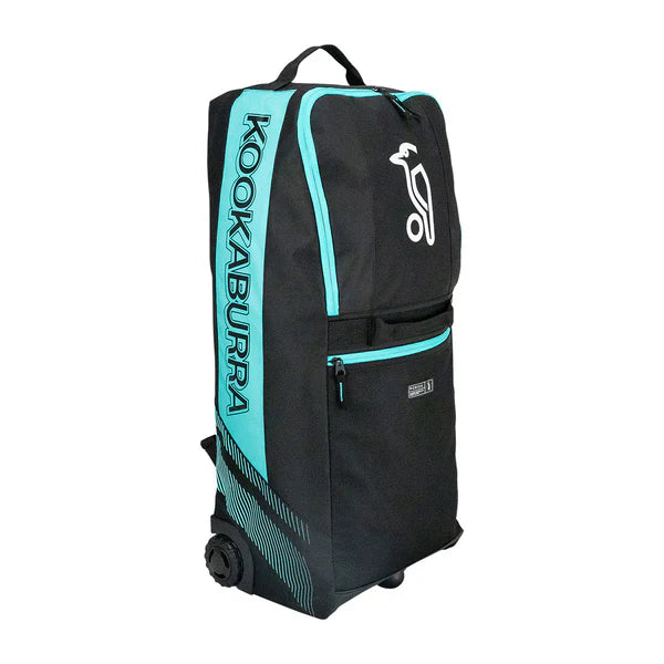 Kookaburra WD6000 Wheelie Duffle Bag 2025 (Black-Teal)