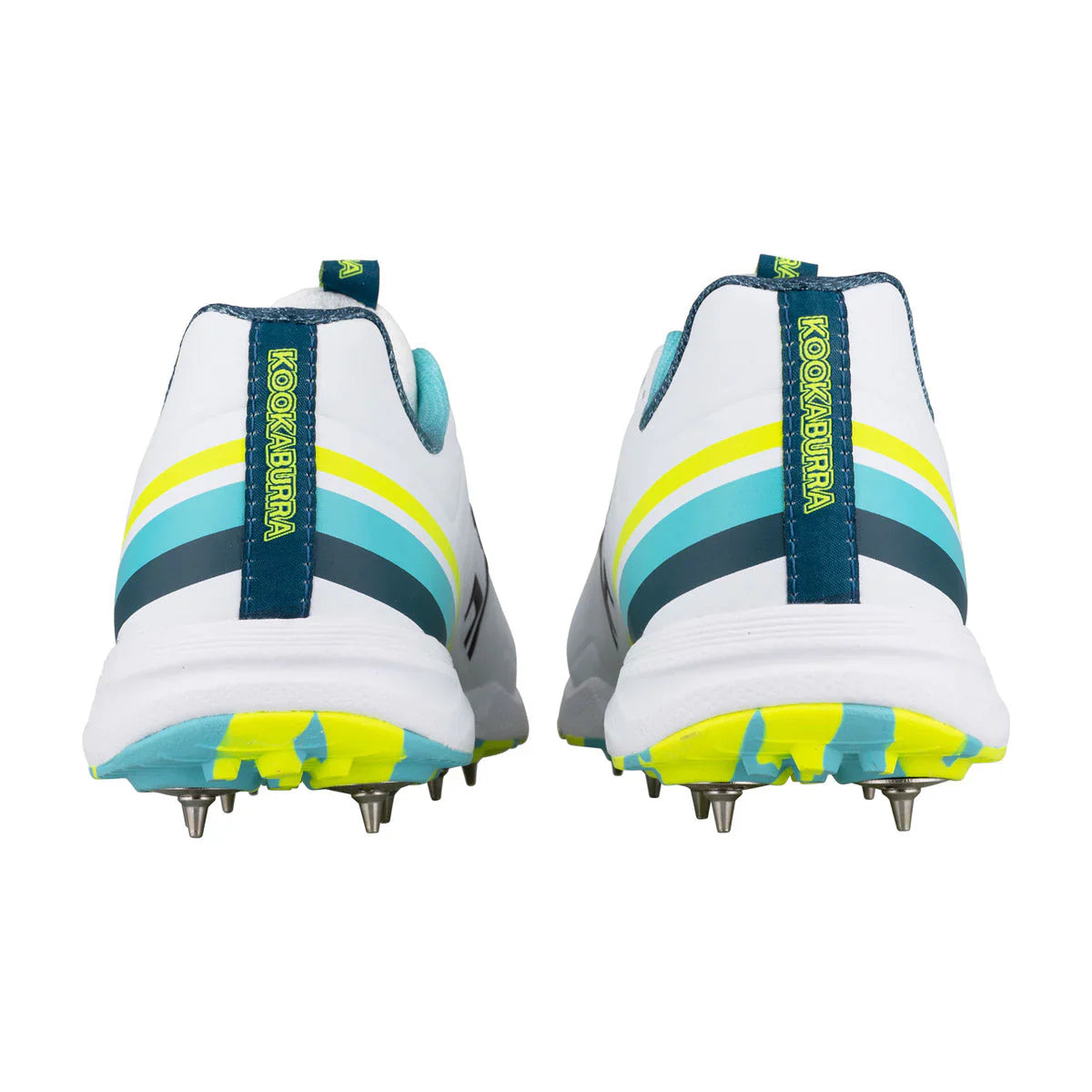 Kookaburra KC 3.0 Junior Cricket Spike Shoes - Aqua-Yellow (2026)