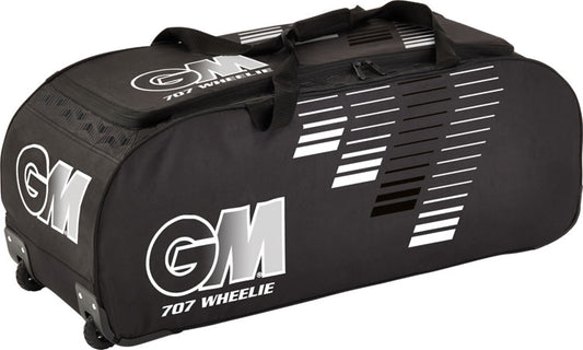Gunn & Moore 707 (Black-White) Wheelie Cricket Bag 2022