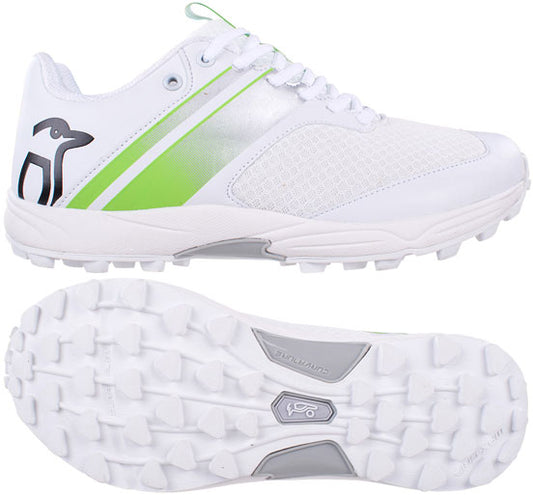 Kookaburra KC 3.0 Cricket Junior Rubber Shoes - White-Lime (2023)