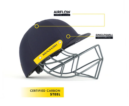 Masuri T line Steel Cricket Helmet (Prefitted Stemguard)