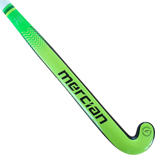 Mercian Wood Junior Hockey Stick -Black-Neon Yellow