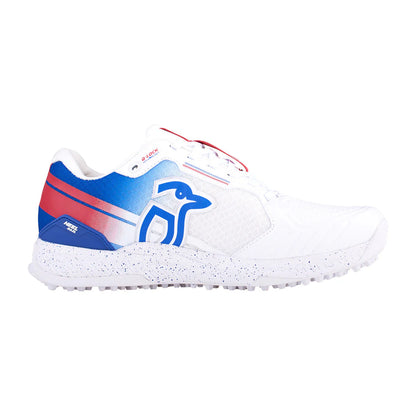 Kookaburra KC 1.0 Rubber Cricket Shoes - White/Blue/Red (2026)