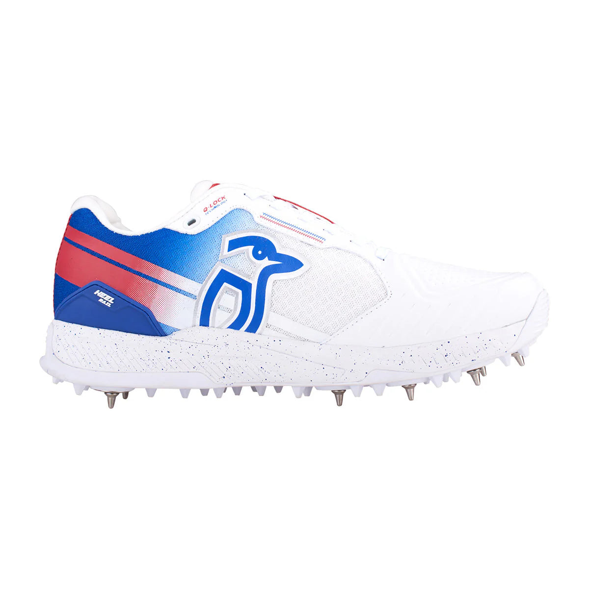 Kookaburra KC 1.0 Cricket Spikes - White/Blue/Red (2026)