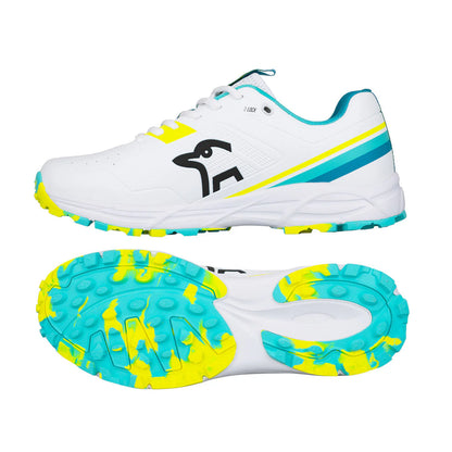 Kookaburra KC 3.0 Junior Cricket Rubber Shoes - Aqua-Yellow (2026)