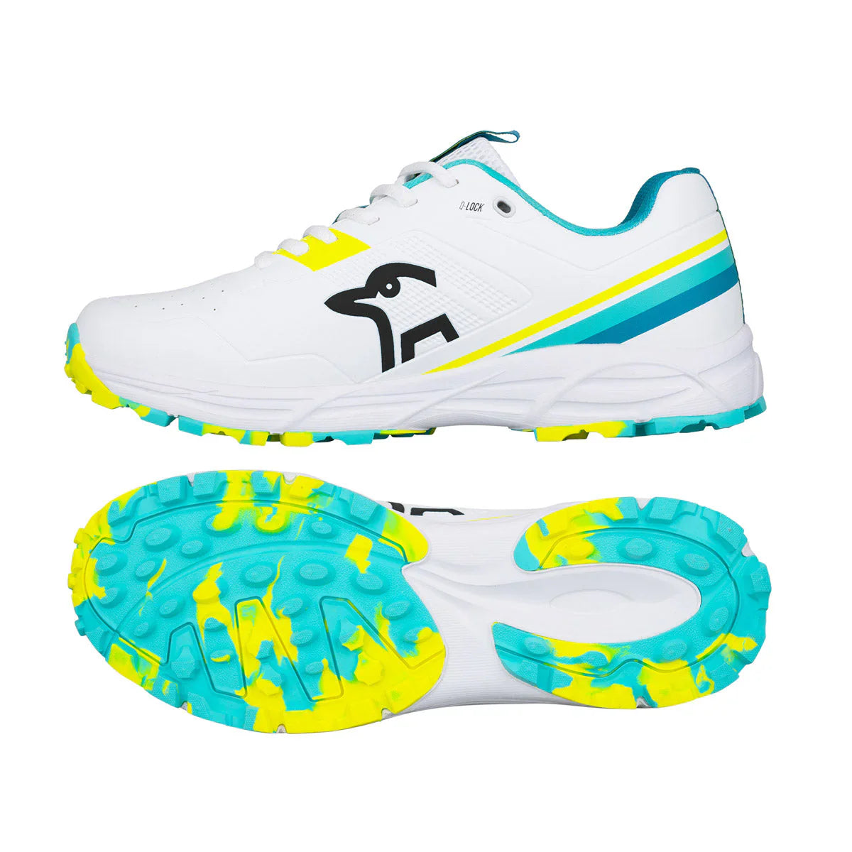 Kookaburra KC 3.0 Junior Cricket Rubber Shoes - Aqua-Yellow (2026)