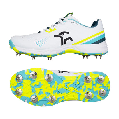 Kookaburra KC 3.0 Junior Cricket Spike Shoes - Aqua-Yellow (2026)