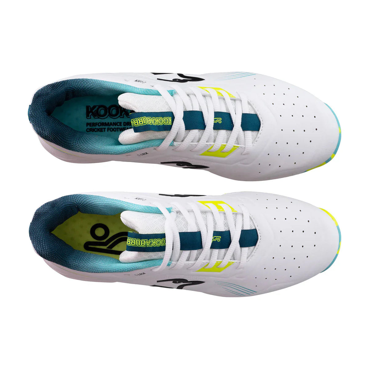 Kookaburra KC 3.0 Cricket Spike Shoes - Aqua-Yellow (2026)
