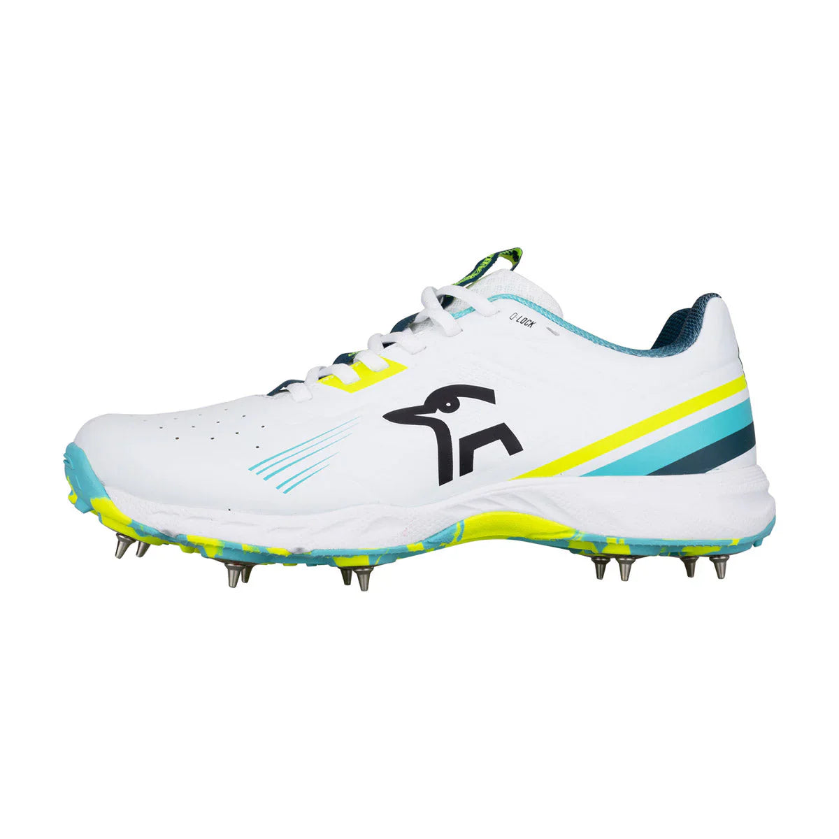 Kookaburra KC 3.0 Junior Cricket Spike Shoes - Aqua-Yellow (2026)