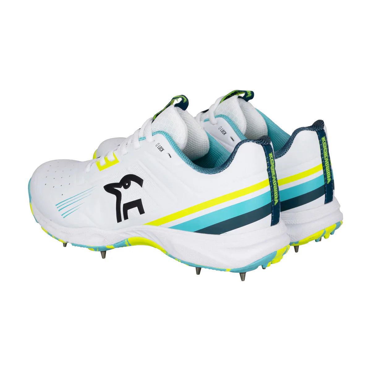 Kookaburra KC 3.0 Junior Cricket Spike Shoes - Aqua-Yellow (2026)