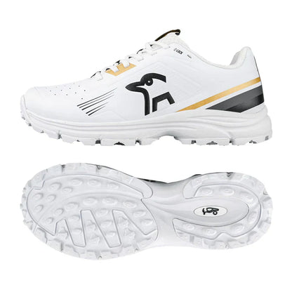 Kookaburra KC 3.0 Junior Cricket Rubber Shoes - White-Gold (2025)