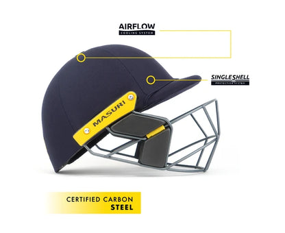 Masuri T Line  Steel Junior Cricket Helmet (Prefitted Stemguard)