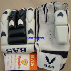BAS Commander Junior Batting Gloves (White-Navy)