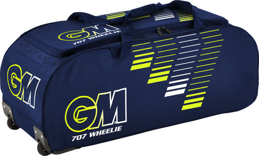 Gunn & Moore 707 (Navy-Yellow) Wheelie Cricket Bag 2022