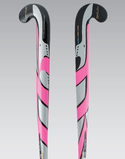 TK Trilium Junior Hockey Stick - Black-Silver-Pink